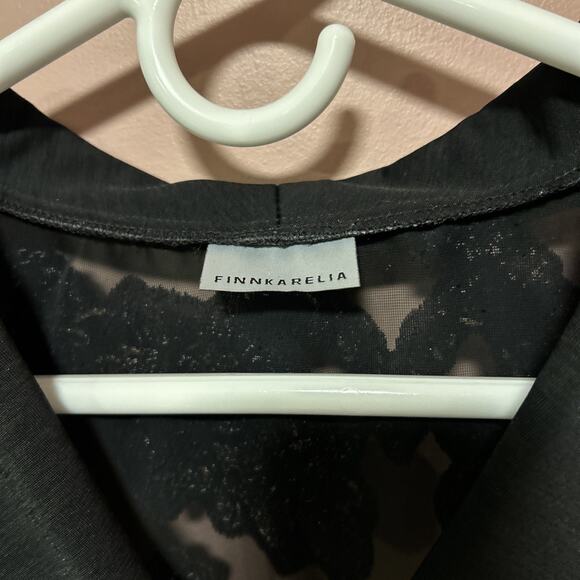 Vintage 90s y2k fairy mesh top shirt fairycore cottage renaissance floral velvet - Picture 3 of 5